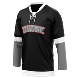 Custom Team Design Black & Gray Colors Design Sports Hockey Jersey HK00CA050103