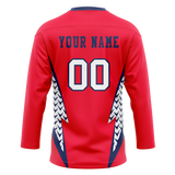 Custom Team Design Red & White Colors Design Sports Hockey Jersey HK00MC060902