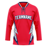 Custom Team Design Red & White Colors Design Sports Hockey Jersey HK00MC060902