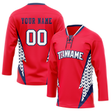 Custom Team Design Red & White Colors Design Sports Hockey Jersey