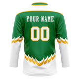 Custom Team Design Green & White Colors Design Sports Hockey Jersey HK00MW021402