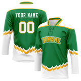 Custom Team Design Green & White Colors Design Sports Hockey Jersey