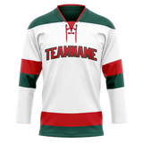 Custom Team Design White & Red Colors Design Sports Hockey Jersey HK00MW030209