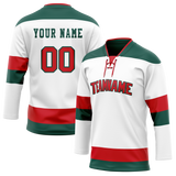 Custom Team Design White & Red Colors Design Sports Hockey Jersey HK00MW030209