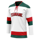 Custom Team Design White & Red Colors Design Sports Hockey Jersey HK00MW030209