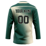 Custom Team Design Kelly Green & Cream Colors Design Sports Hockey Jersey HK00MW041505