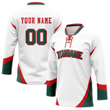 Custom Team Design White & Red Colors Design Sports Hockey Jersey HK00MW060209