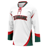 Custom Team Design White & Red Colors Design Sports Hockey Jersey HK00NP060209