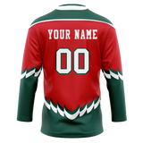 Custom Team Design Red & Kelly Green Colors Design Sports Hockey Jersey HK00MW070915