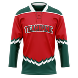 Custom Team Design Red & Kelly Green Colors Design Sports Hockey Jersey HK00NP070915