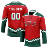 Custom Team Design Red & Kelly Green Colors Design Sports Hockey Jersey HK00NP070915