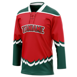 Custom Team Design Red & Kelly Green Colors Design Sports Hockey Jersey HK00MW070915