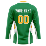 Custom Team Design Green & White Colors Design Sports Hockey Jersey HK00MW081402