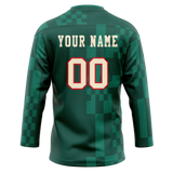 Custom Team Design Kelly Green & Dark Aqua Colors Design Sports Hockey Jersey HK00MW091516