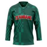 Custom Team Design Kelly Green & Dark Aqua Colors Design Sports Hockey Jersey HK00MW091516