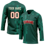 Custom Team Design Kelly Green & Dark Aqua Colors Design Sports Hockey Jersey HK00MW091516