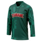 Custom Team Design Kelly Green & Dark Aqua Colors Design Sports Hockey Jersey HK00MW091516