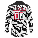 Custom Team Design Black & White Colors Design Sports Hockey Jersey HK00NJD010102