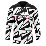 Custom Team Design Black & White Colors Design Sports Hockey Jersey HK00NJD010102