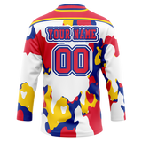 Custom Team Design White & Red Colors Design Sports Hockey Jersey HK00NJD020209