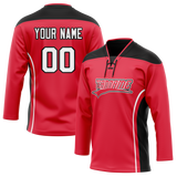 Custom Team Design Red & Black Colors Design Sports Hockey Jersey HK00NJD030901