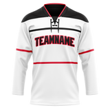 Custom Team Design White & Black Colors Design Sports Hockey Jersey HK00PF050201