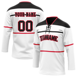 Custom Team Design White & Black Colors Design Sports Hockey Jersey HK00NJD050201