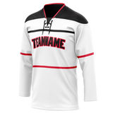 Custom Team Design White & Black Colors Design Sports Hockey Jersey HK00NJD050201