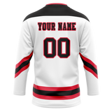 Custom Team Design White & Black Colors Design Sports Hockey Jersey HK00PF060201