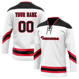 Custom Team Design White & Black Colors Design Sports Hockey Jersey HK00NJD060201