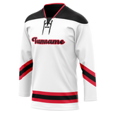 Custom Team Design White & Black Colors Design Sports Hockey Jersey HK00NJD060201