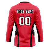 Custom Team Design Red & Black Colors Design Sports Hockey Jersey HK00NJD070901