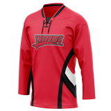 Custom Team Design Red & Black Colors Design Sports Hockey Jersey HK00PF070901