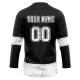 Custom Team Design Black & White Colors Design Sports Hockey Jersey HK00NJD080102