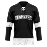 Custom Team Design Black & White Colors Design Sports Hockey Jersey HK00NJD080102