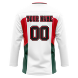 Custom Team Design White & Red Colors Design Sports Hockey Jersey HK00PF100209