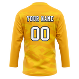 Custom Team Design Gold & White Colors Design Sports Hockey Jersey HK00NP021302