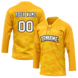 Custom Team Design Gold & White Colors Design Sports Hockey Jersey