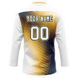 Custom Team Design White & Navy Blue Colors Design Sports Hockey Jersey HK00WJ040218