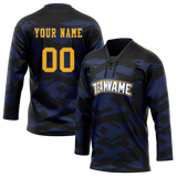 Custom Team Design Navy Blue & White Colors Design Sports Hockey Jersey