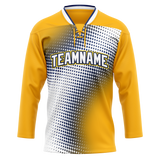 Custom Team Design Gold & White Colors Design Sports Hockey Jersey HK00WJ091302