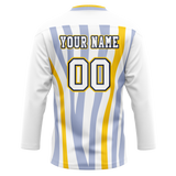 Custom Team Design White & Light Blue Colors Design Sports Hockey Jersey HK00WJ100221