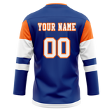 Custom Team Design Blue & White Colors Design Sports Hockey Jersey HK00NYI022002