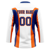 Custom Team Design White & Blue Colors Design Sports Hockey Jersey HK00NJD030220