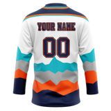 Custom Team Design White & Teal Colors Design Sports Hockey Jersey HK00NJD050217