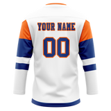 Custom Team Design White & Orange Colors Design Sports Hockey Jersey HK00NJD070210