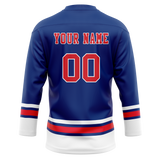 Custom Team Design Royal Blue & Red Colors Design Sports Hockey Jersey HK00NYR011909