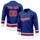 Custom Team Design Royal Blue & Red Colors Design Sports Hockey Jersey