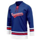 Custom Team Design Royal Blue & Red Colors Design Sports Hockey Jersey HK00BB011909