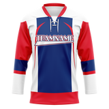 Custom Team Design White & Red Colors Design Sports Hockey Jersey HK00NYR040209